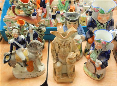 Lot 116 - Four various Victorian Staffordshire Toby jugs...