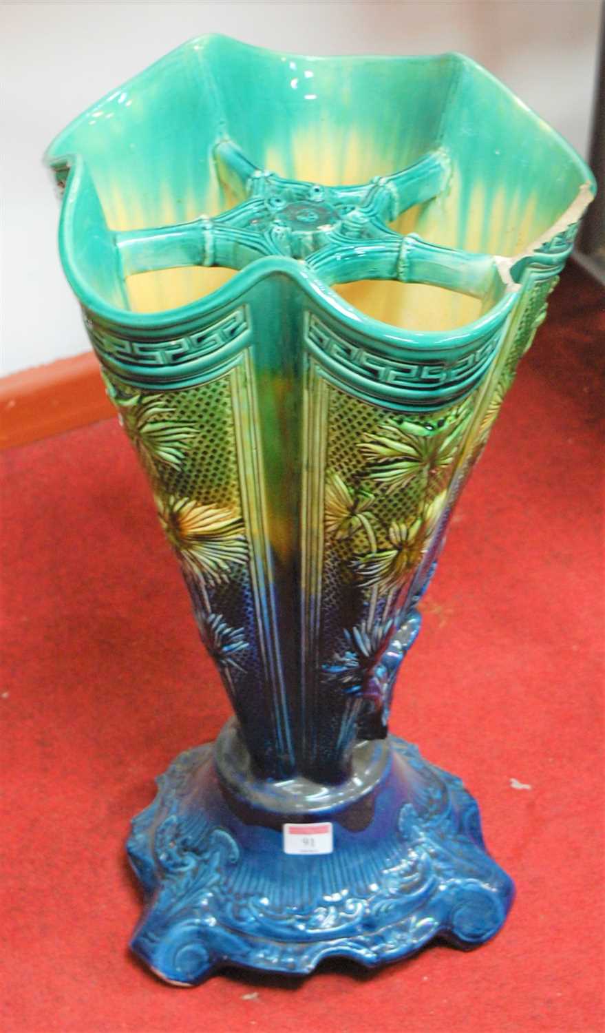 Lot 91 A Circa 1900 Majolica Glazed And Relief Lot 91 A Circa 1900 Majolica Glazed And Relief