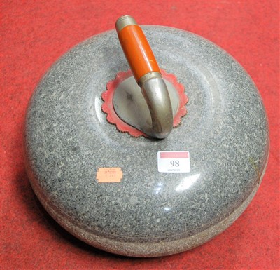 Lot 98 - A single curling stone