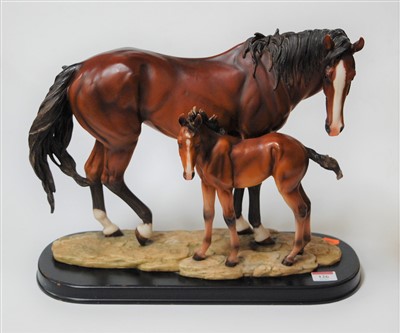 Lot 126 - A contemporary moulded composition horse and...