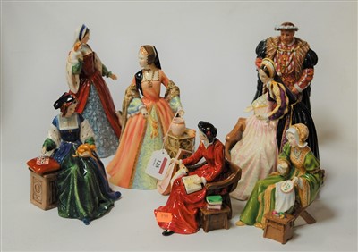 Lot 128 - A Royal Doulton figure set, Henry VIII and his...