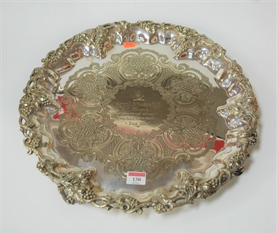 Lot 130 - A late Victorian silver plated tray, the...