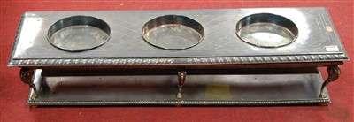 Lot 135 - A silver plated three section warming stand,...