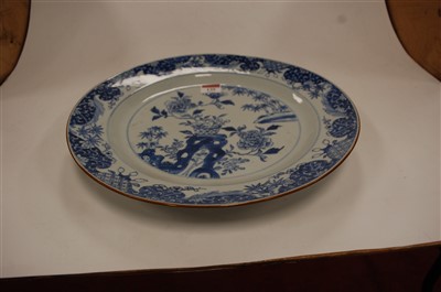 Lot 139 - A Chinese export blue & white charger, dia. 34....