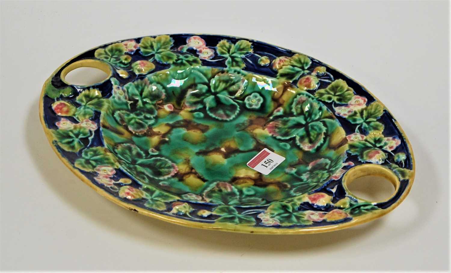 Lot 150 - A 19th century relief moulded and majolica...