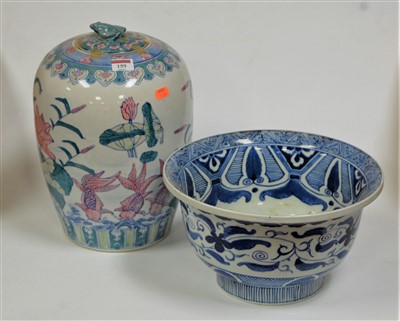 Lot 159 - A modern Chinese porcelain ginger jar and...