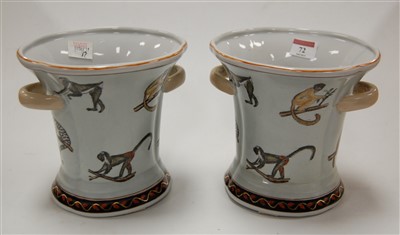 Lot 72 - A pair of reproduction stoneware twin handled...
