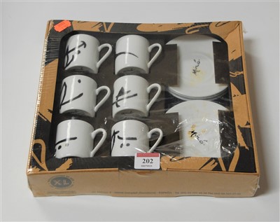 Lot 202 - After Miro - a boxed six place setting coffee set