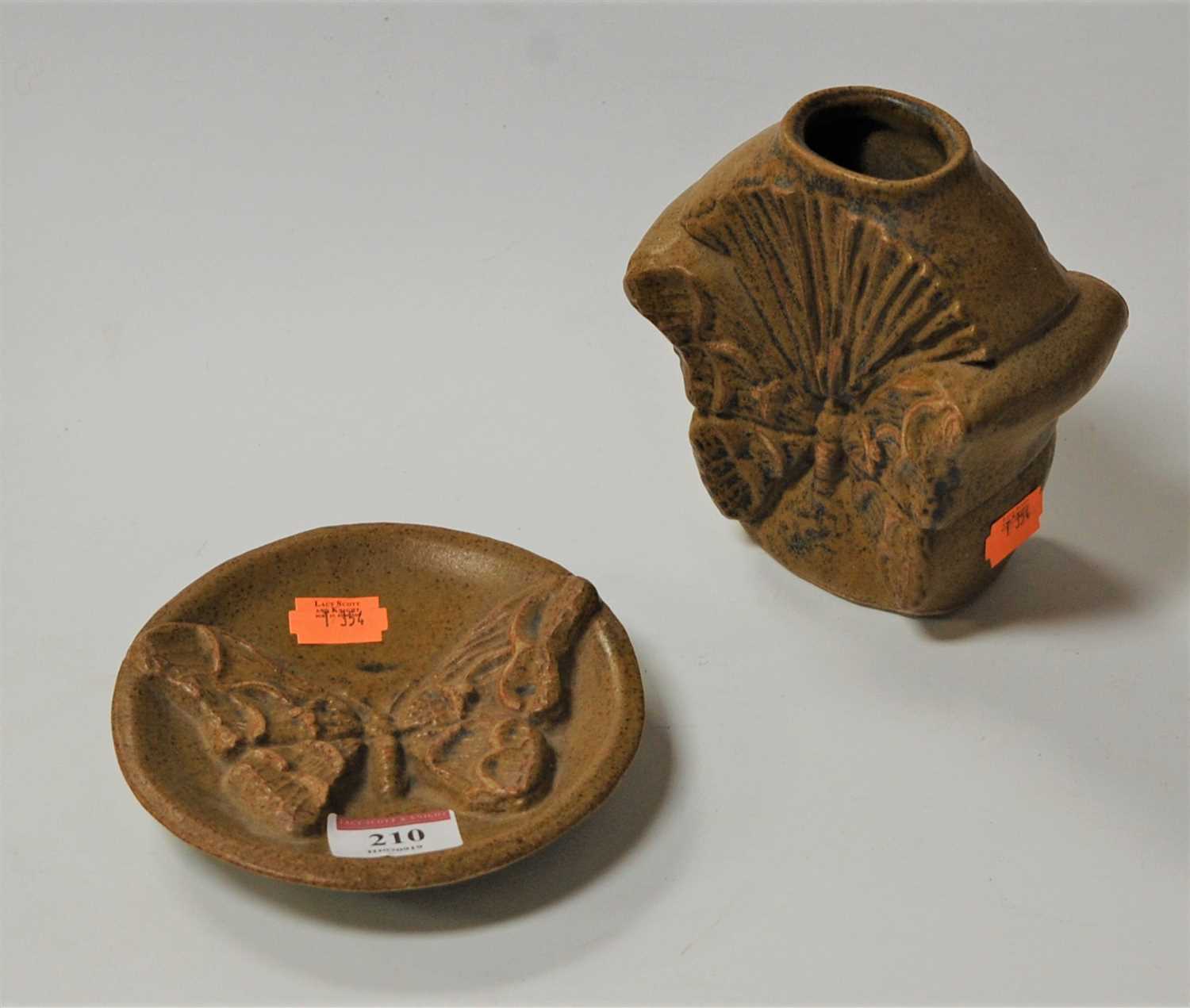 Lot 210 - A Bernard Rooke stoneware vase, signed with...