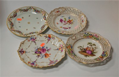 Lot 223 - A Meissen porcelain ribbon plate, decorated...