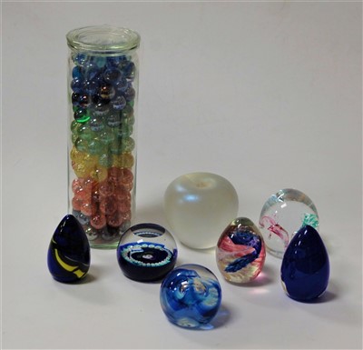 Lot 226 - A collection of modern glass paperweights;...