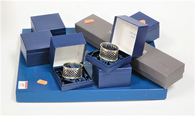 Lot 187 - A set of six boxed modern silver and pierced...