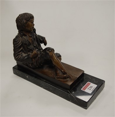 Lot 236 - A Continental bronze - The resting boy busker...