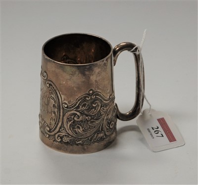 Lot 267 - A Victorian silver christening mug, marks...