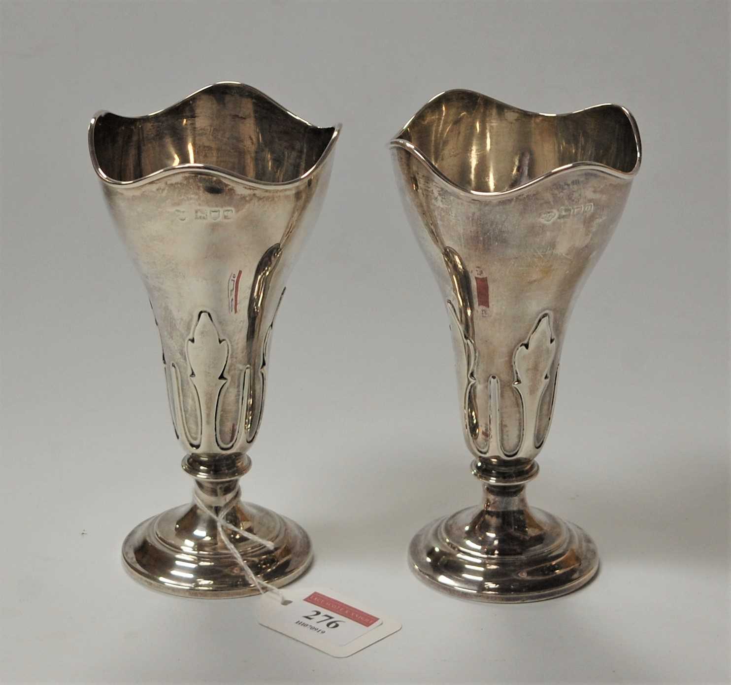 Lot 276 - A pair of George IV silver spill vases,...