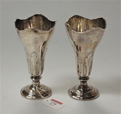 Lot 276 - A pair of George IV silver spill vases,...