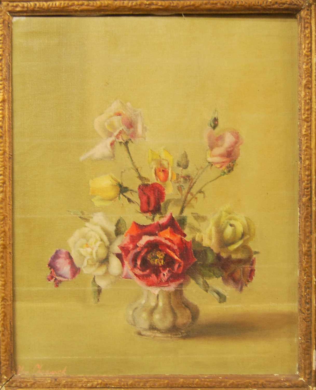 Lot 1021 - Alan Chadwick - still life with flowers in a...