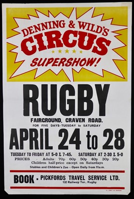 Lot 224 - Denning and Wilds Circus posters, 1970’s (4)