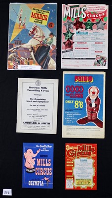 Lot 234 - Bertram Mills Circus ephemera, leaflets, 3rd...
