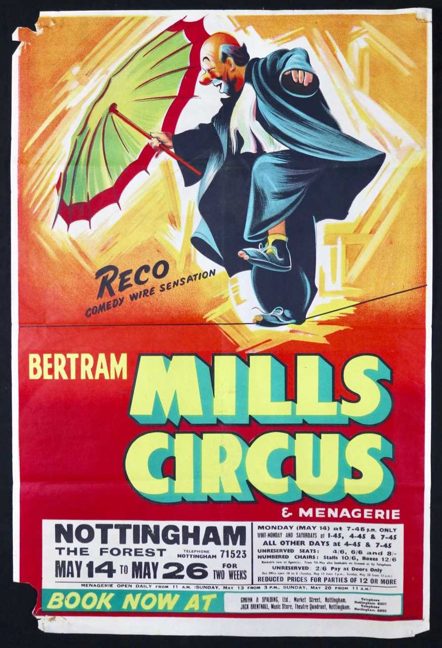 Lot 236 - Bertram Mills Circus poster, 1950’s, 76cm x...