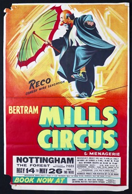 Lot 236 - Bertram Mills Circus poster, 1950’s, 76cm x...
