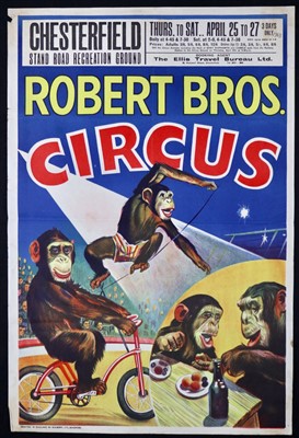 Lot 237 - Robert Brothers Circus poster, chimps (1)