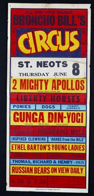 Lot 238 - Broncho Bill’s Circus poster, 1960/70’s (1)