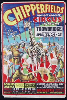 Lot 243 - Chipperfield’s Circus poster, 1950/60’s, 76cm...