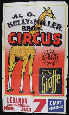 Lot 246 - Large Kelly Miller Bros Circus poster (1)
