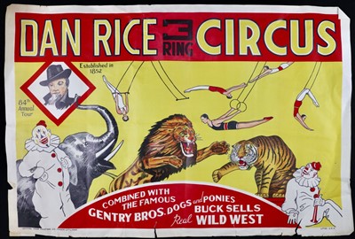 Lot 251 - Large Dan Rice Circus poster, 1930’s (1)
