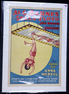 Lot 260 - American linen backed circus poster for Barnes...