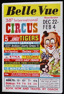 Lot 281 - Belle Vue Circus posters, 76cm x 51cm (2)