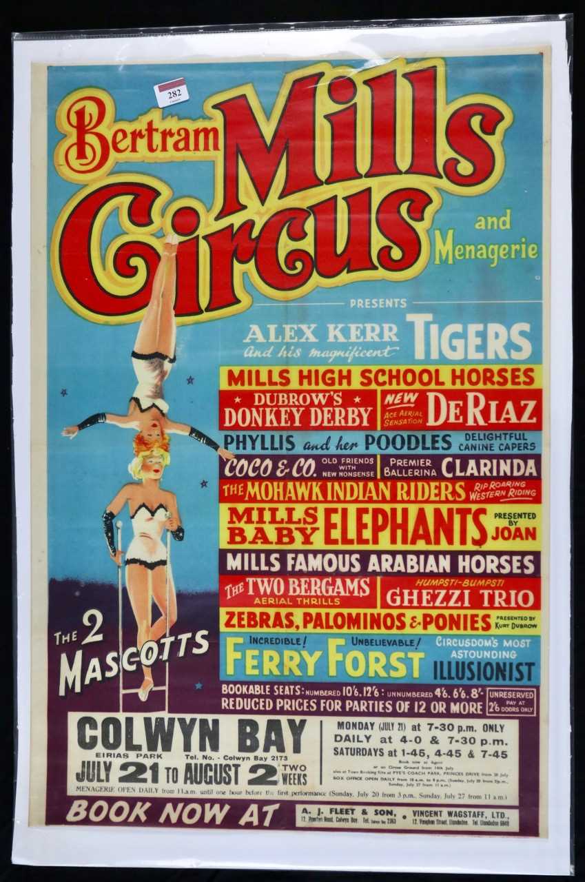 Lot 282 - Bertram Mills Circus poster, 1950’s (1)