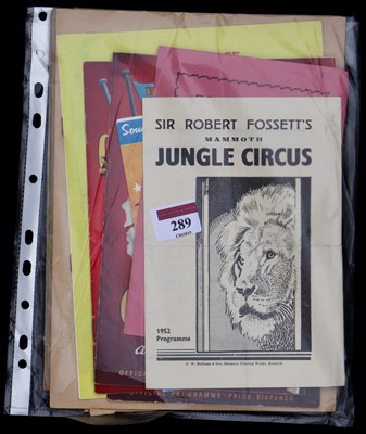 Lot 289 - English Circus programmes, 1930-60’s (10)