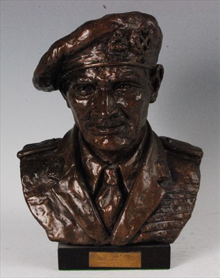 Lot 153 - A bronzed resin bust of Field Marshall Montgomery