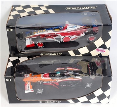 Lot 2516 - A Minichamps 1/18 scale boxed F1 diecast group...