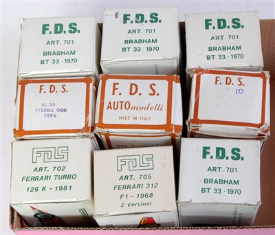 Lot 1559 - Nine various boxed FDS 1/43 scale white metal...