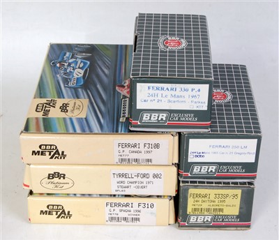 Lot 1581 - Six various boxed BBR Models 1/43 scale white...