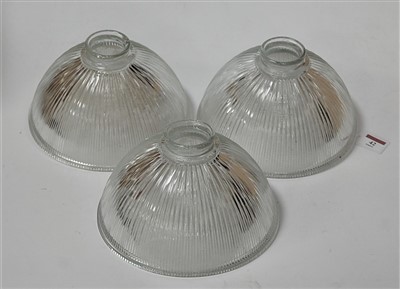Lot 42 - A set of three early 20th century glass light...
