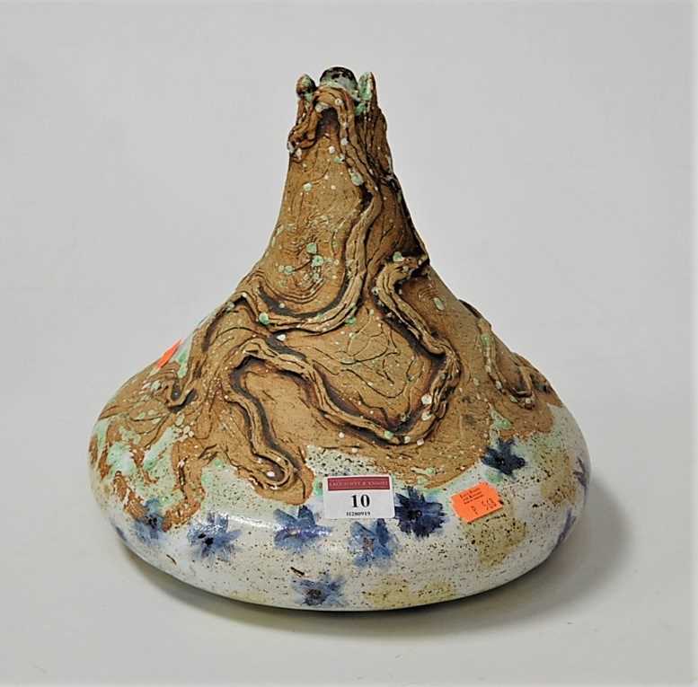Lot 10 - A mid to late 20th century stoneware volcano...