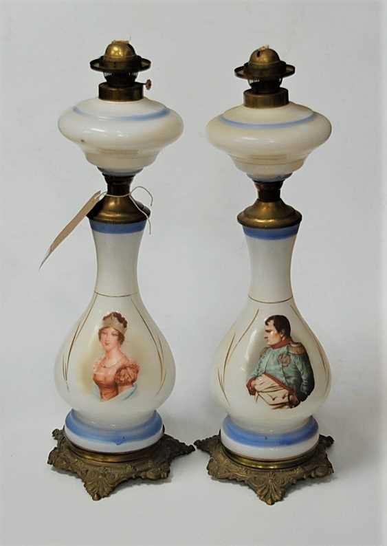 Lot 12 - A pair of early 20th century opalescent glass...