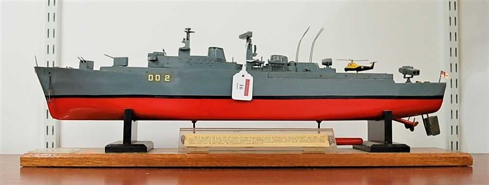 Lot 16 - A scratch built and painted wooden model of...