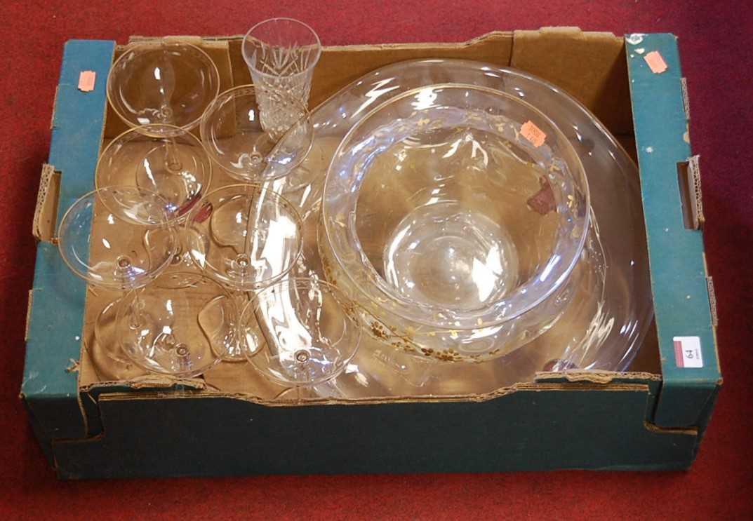 Lot 64 - A box of miscellaneous glassware, to include...