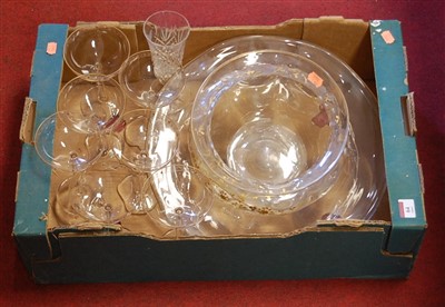 Lot 64 - A box of miscellaneous glassware, to include...