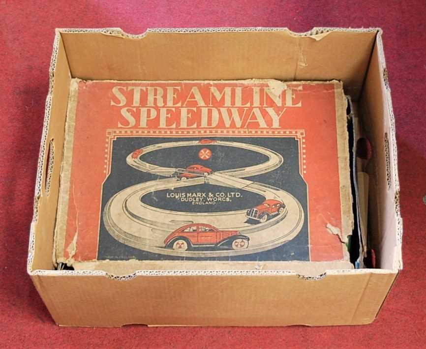 Lot 80 - A boxed Steamline Speedway set by Louis Marx &...