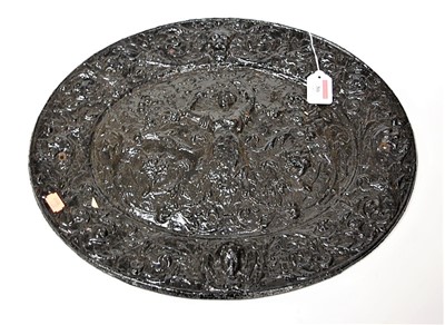 Lot 86 - A Victorian cast iron and black painted plaque...