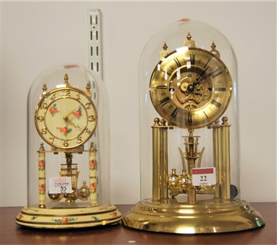 Lot 22 - A modern brass anniversary clock having a...