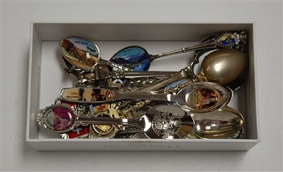 Lot 300 - A continental silver souvenir spoon, the bowl...