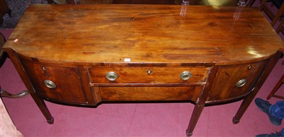 Lot 1191 - A 19th century mahogany bowfront sideboard,...