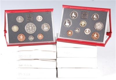 Lot 2253 - United Kingdom, a consecutive run of eight Royal Mint United Kingdom proof coin sets